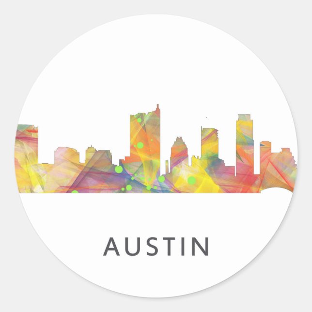 AUSTIN TEXAS SKYLINE WB1 - RUNDER AUFKLEBER (Vorderseite)