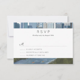 Austin Texas Skyline Wedding RSVP Karte