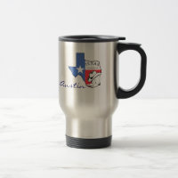Austin, Texas Staat Map mit Star, Boots, Hat-Tasse