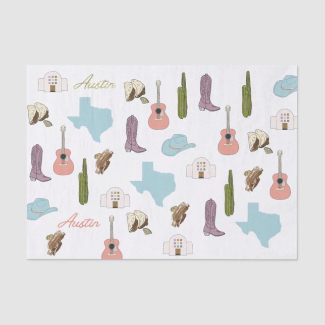 Austin Texas Tissue Paper Seidenpapier (Vorderseite)