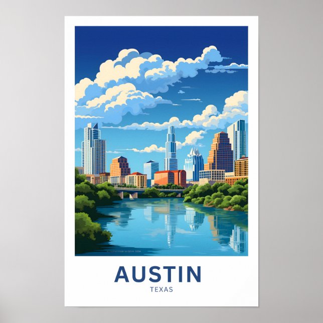 Austin Texas Travel Print Poster (Vorne)