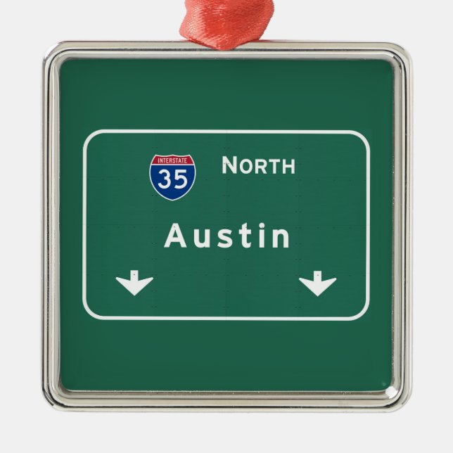 Austin Texas tx Autobahn-Autobahn-Straße: Silbernes Ornament (Vorne)