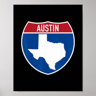 Austin Texas Tx Interstate Highway Urlaubsandenken Poster