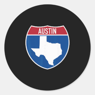 Austin Texas Tx Interstate Highway Urlaubsandenken Runder Aufkleber