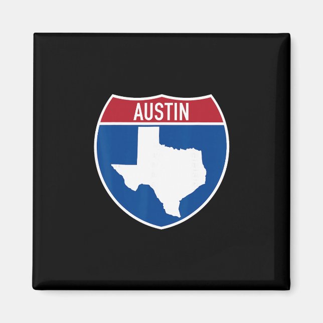 Austin Texas Tx Interstate Highway Vacation Souven Magnet (Vorne)