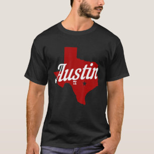 Austin Texas TX Staat Karte Vintager Preis 2 T-Shirt