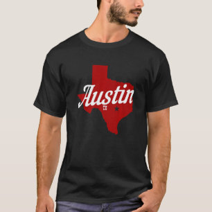 Austin Texas TX Staat Karte Vintager Preis 2 T-Shirt