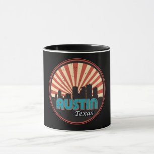 Austin Texas Tx Stadt Staat Silhouette Vintage Ret Tasse