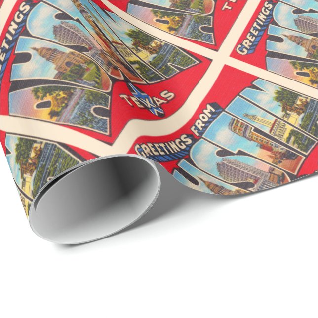 Austin Texas TX Vintagen Großbuchstabe Postkarte Geschenkpapier (Rolleneckpunkt)