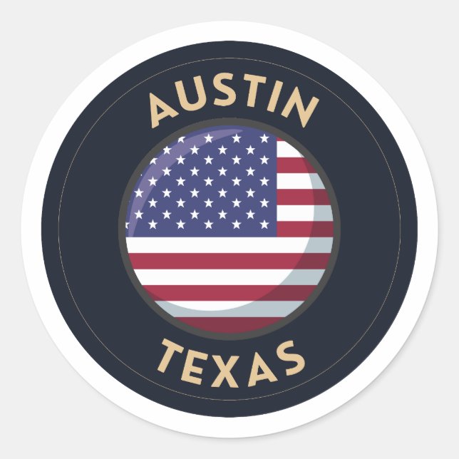 Austin Texas - USA Texas Runder Aufkleber (Vorderseite)