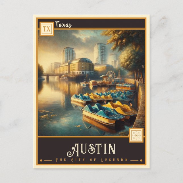 Austin, Texas | VINTAG Postkarte (Vorderseite)