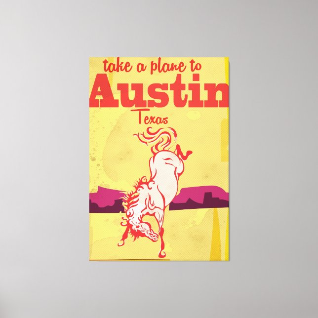 Austin Texas Vintage Reiseposter Leinwanddruck (Vorderseite)