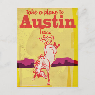Austin Texas Vintage Reiseposter Postkarte