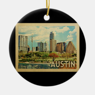 Austin Texas Vintage Travel Keramik Ornament