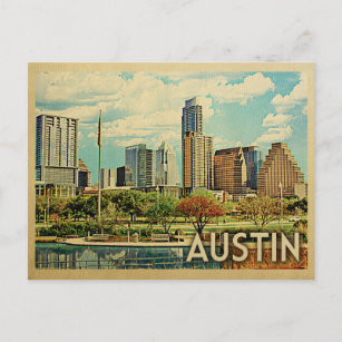 Austin Texas Vintage Travel Postkarte