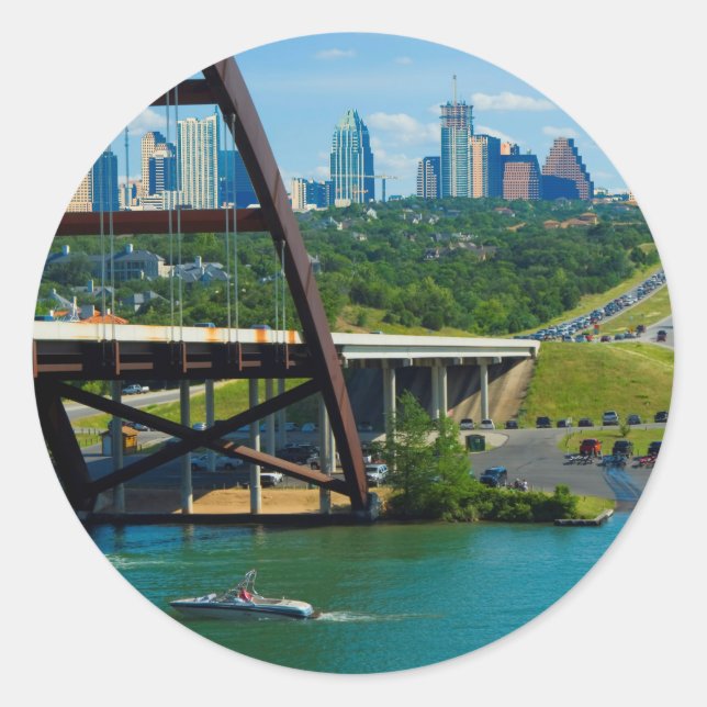 Austin, Texas von 360 Bridge Runder Aufkleber (Vorderseite)