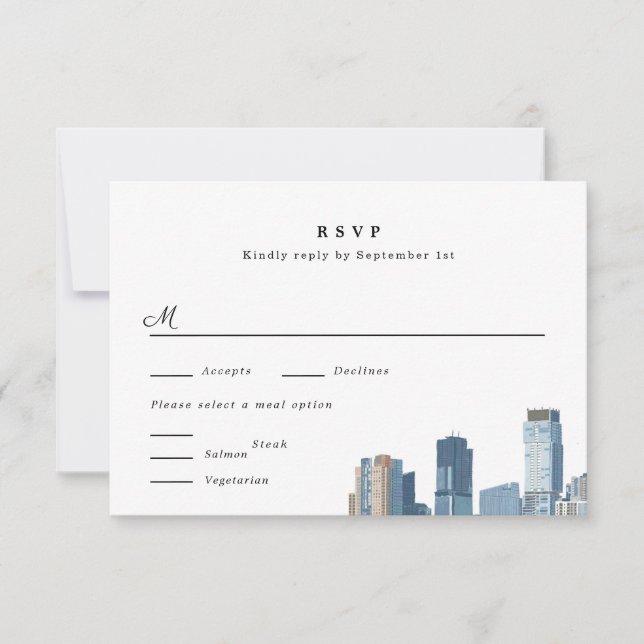 Austin Texas Wedding RSVP Card (Vorderseite)