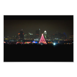 Austin Texas Weihnachtsweg Lights Skyline Fotodruck
