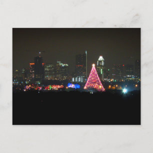 Austin Texas Weihnachtsweg Lights Skyline Postkarte