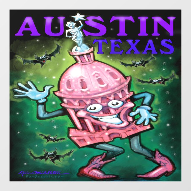 Austin Texas Window Clying Fensteraufkleber (Blatt)