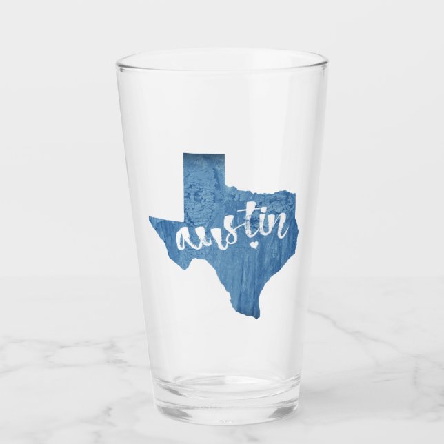 Austin, Texas Wood Grain Glas (Vorderseite)