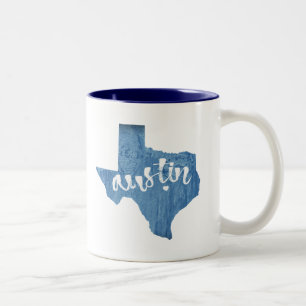 Austin, Texas Wood Grain Zweifarbige Tasse