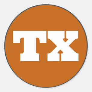 Austin (TX) - Burnt Orange x White x Gray Runder Aufkleber