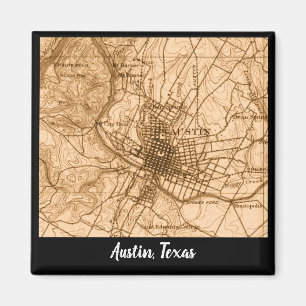 Austin Vintag Map Magnet