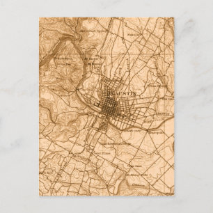Austin Vintag Map Postkarte