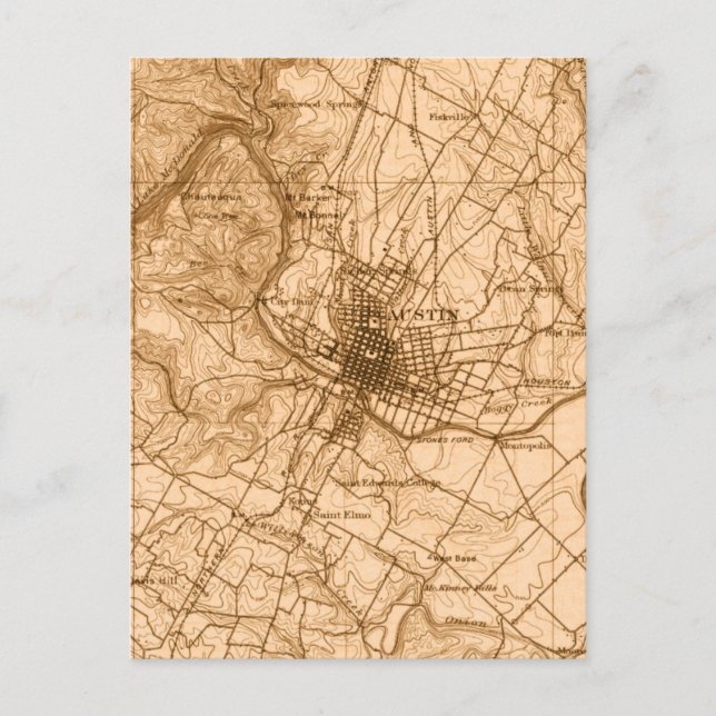 Austin Vintag Map Postkarte (Vorderseite)