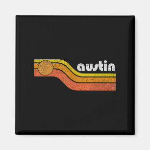 Austin - Vintage Männer Frauen 70er 80er Grafik Co Magnet