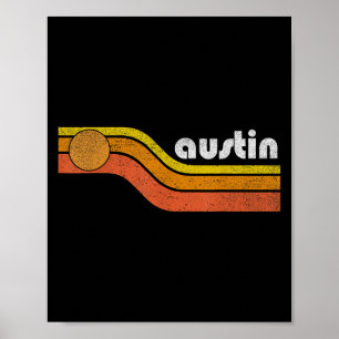 Austin - Vintage Männer Frauen 70er 80er Graphic C Poster