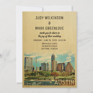 Austin Wedding Invitation Texas Einladung