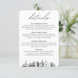 Austin Wedding Kleine vertikale Details Begleitkarte