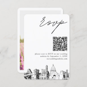 Austin Wedding RSVP QR Code Small Enclosure Card Begleitkarte
