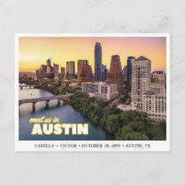Austin Wedding Save the Date Downtown Postcard Postkarte