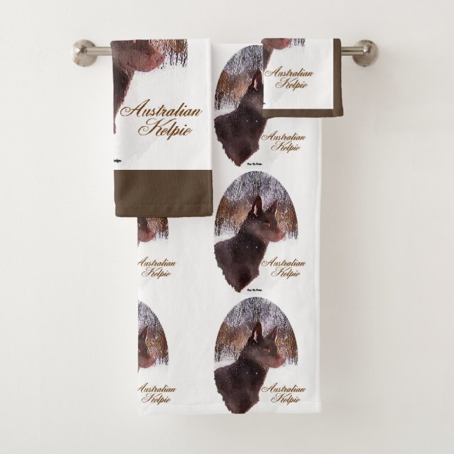 Australan Kelpie Christmas Badhandtuch Set (Insitu)