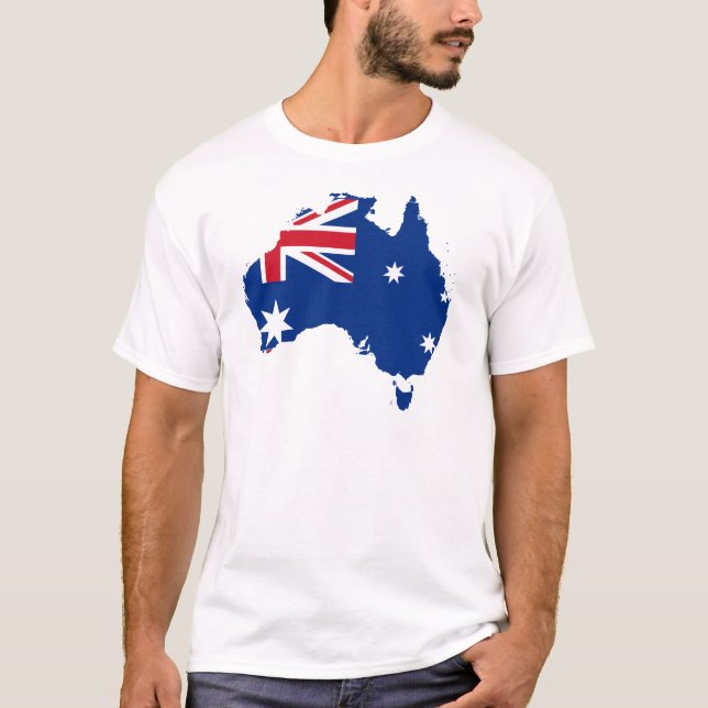Australflaggenkarte T-Shirt (Vorderseite)