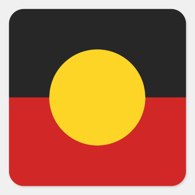 Australia Aboriginal Flag Quadratischer Aufkleber (Vorderseite)