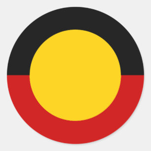 Australia Aboriginal Flag Runder Aufkleber