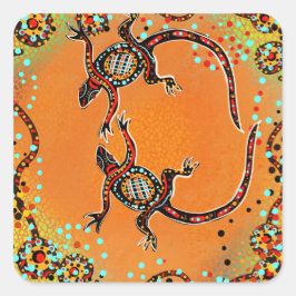 AUSTRALIA ART QUADRATISCHER AUFKLEBER