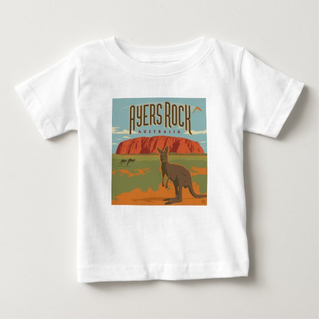 Australia | Ayers Rock Kangaroos Baby T-shirt (Vorderseite)