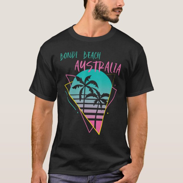 Australia Bondi Beach Palm trees Vacation Ocean Su T-Shirt (Vorderseite)