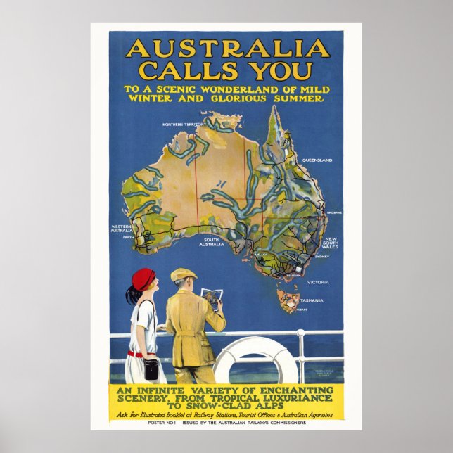 Australia Calls You Vintage Poster 1924 (Vorne)