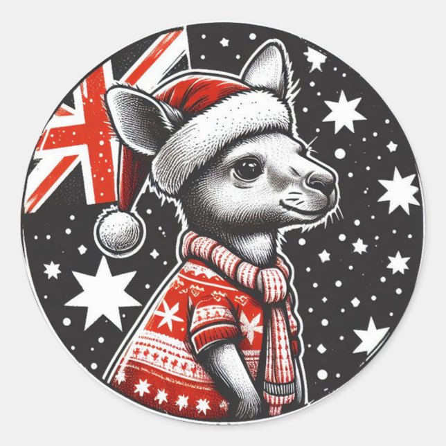 AUSTRALIA CHRISTMAS RUNDER AUFKLEBER (Vorderseite)