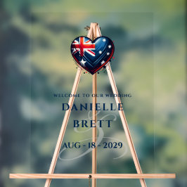 Australia Couple Heart Wedding Willkommen Acrylschild