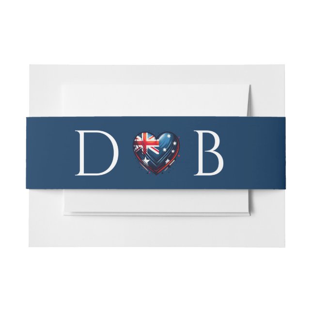 Australia Couple Wedding Einladungsbanderole (Vorderseite Beispiel)