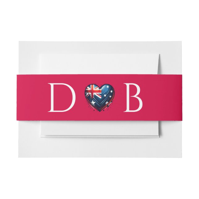 Australia Couple Wedding Einladungsbanderole (Vorderseite Beispiel)