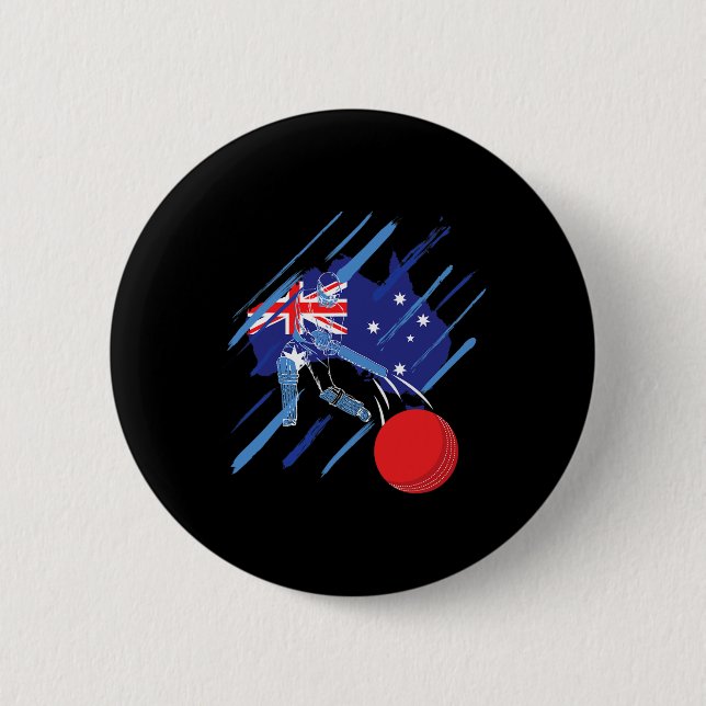Australia Cricket Fan Or Player  Button (Vorderseite)