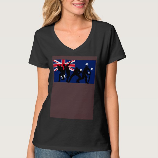 Australia Cricket Players Australian Flag T-Shirt (Vorderseite)